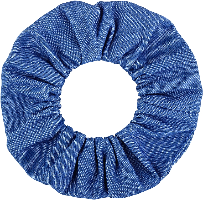 Dżinsowa gumka do włosów, niebieska - MAKEUP Hair Accessories — Zdjęcie N2