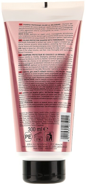Szampon chroniący kolor włosów farbowanych z ekstraktem z granatu - Brelil Professional Numero Colour Protection Shampoo — Zdjęcie N2