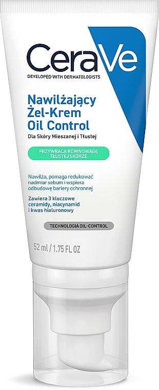 Matujący nawilżający krem-żel do skóry mieszanej i tłustej - CeraVe Oil Control Moisturising Gel-Cream — Zdjęcie N1