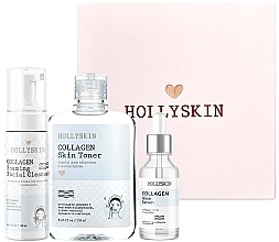 Zestaw - Hollyskin Collagen Basic Care (foam/150ml + ser/50ml + toner/250ml) — Zdjęcie N2