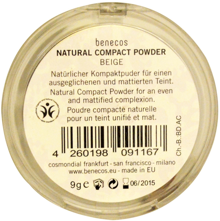 Naturalny puder w kompakcie - Benecos Natural Compact Powder — Zdjęcie N2