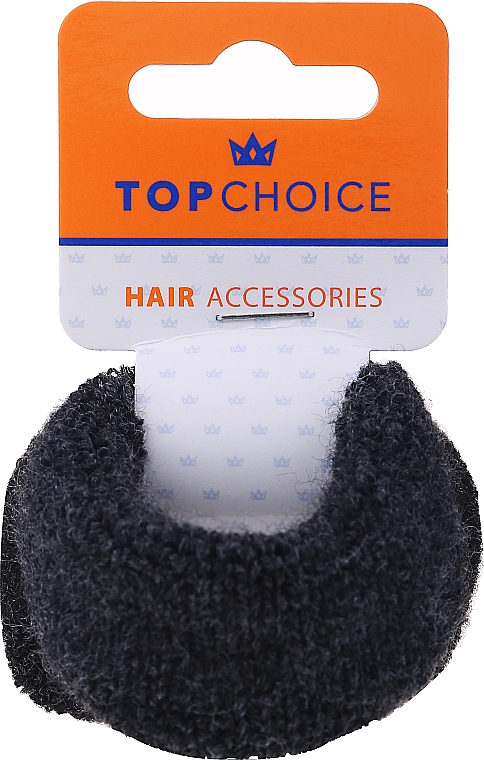 Frotka do włosów, 66498, 2 szt., czarna i ciemnoszara - Top Choice — Zdjęcie N1