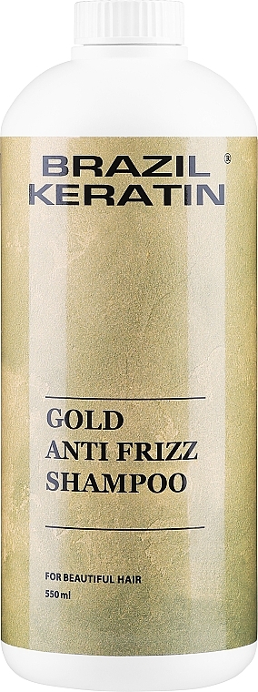 Ekskluzywny skoncentrowany szampon do włosów z keratyną - Brazil Keratin Anti Frizz Gold Shampoo — Zdjęcie N3
