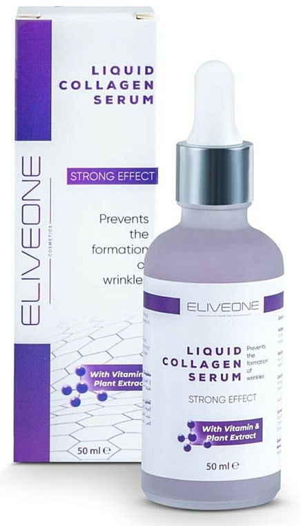 Przeciwstarzeniowe serum do twarzy z kolagenem - Eliveone Liquid Collagen Serum — Zdjęcie N1