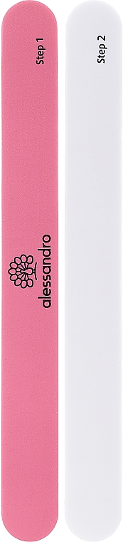 Dwustronny pilnik do paznokci, biało-różowy - Alessandro International File — Zdjęcie N1
