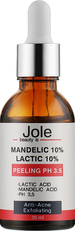 Peeling do twarzy z kwasem migdałowym i mlekowym - Jole Mandelic 10%+ Lactic 10% Peeling pH 3,5