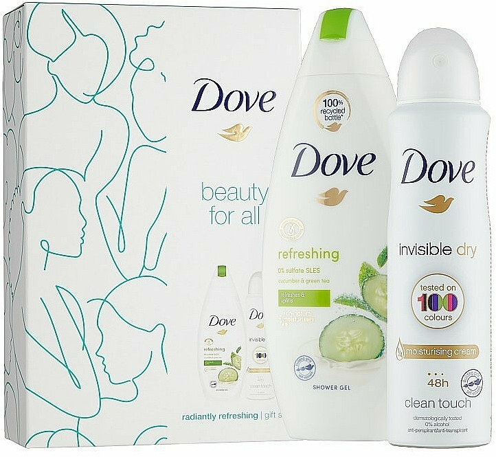 Zestaw - Dove Radiantly Refreshing Gift Set (deo/150ml + sh/gel/250ml) — Zdjęcie N2
