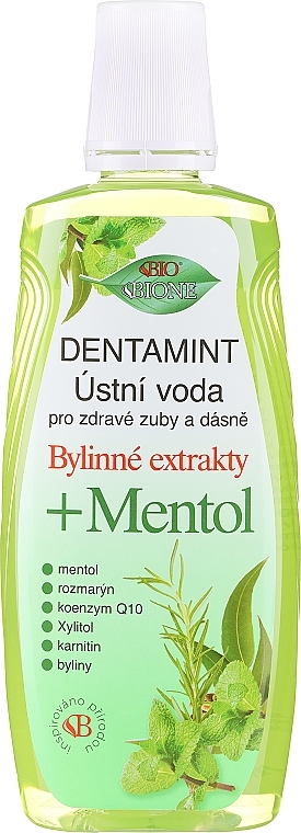 Płyn do płukania jamy ustnej z mentolem - Bione Cosmetics Dentamint Mouthwash Menthol — Zdjęcie N1