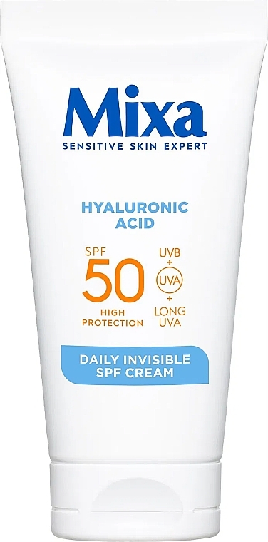 Codzienny krem nawilżający - Mixa Hyaluronic Acid Daily Invisible SPF50 Cream — Zdjęcie N1