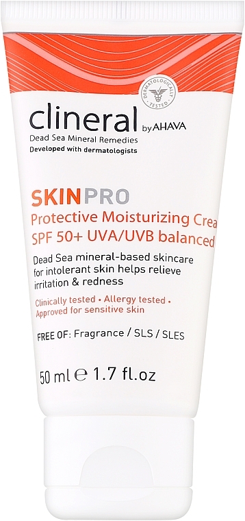 Krem do twarzy o potrójnym działaniu - Ahava Clineral Skinpro Protective Moisturizing Cream SPF 50+ — Zdjęcie N1