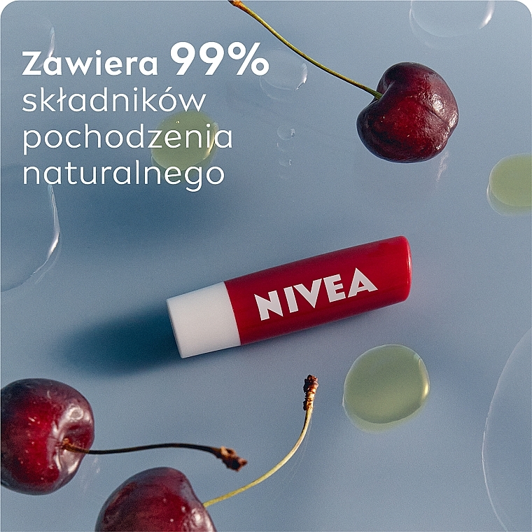 PRZECENA! Pielęgnująca pomadka do ust Wiśnia - NIVEA Fruity Shine Cherry Lip Balm * — Zdjęcie N7