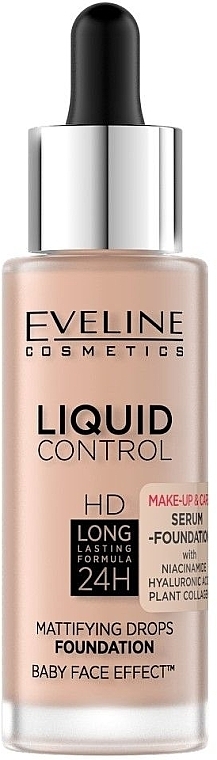 Podkład z niacynamidem - Eveline Cosmetics Liquid Control HD — Zdjęcie N1