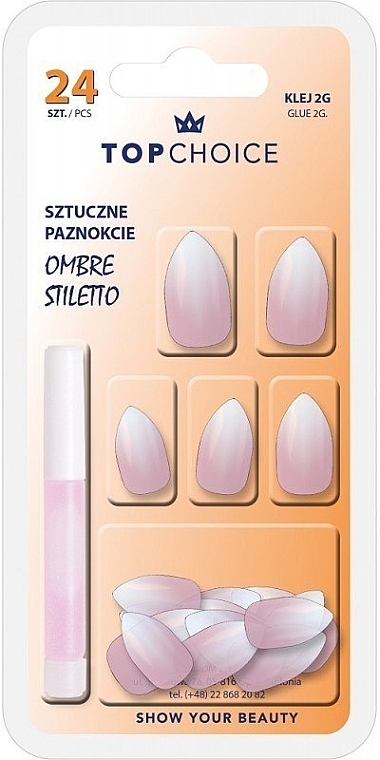Sztuczne paznokcie Ombre Stiletto Mat, 78170 - Top Choice — Zdjęcie N1
