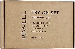 Kup Zestaw próbek probiotycznych - Riwell Probiotic Line Try On Set (f/wash gel/10ml + f/ton/10ml + f/ser/5ml + f/cr/5ml)