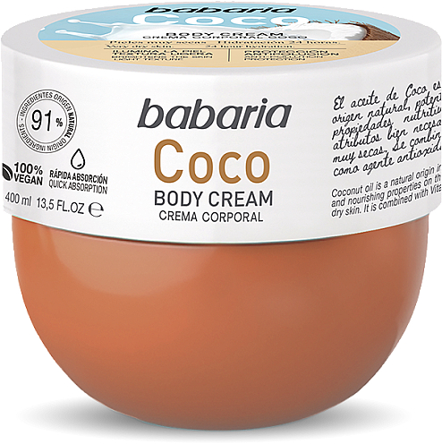 Krem do ciała Kokos - Babaria Coco Body Cream — Zdjęcie N1