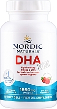 Suplement diety Omega-3, 1660 mg, smak truskawkowy - Nordic Naturals DHA Strawberry — Zdjęcie N1