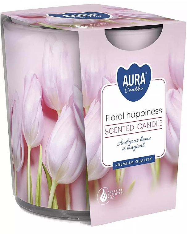 Świeca zapachowa w szkle Kwiatowe szczęście - Bispol Scented Candle Floral Happiness — Zdjęcie N1