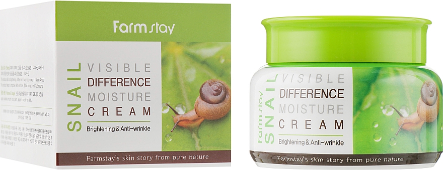 Nawilżający krem do twarzy ze śluzem ślimaka - Farmstay Snail Visible Difference Moisture Cream