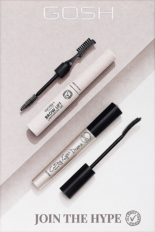 Zestaw - Gosh Copenhagen Join The Hype! (brow gel/6ml + mascara/10ml) — Zdjęcie N1