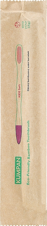 Bambusowa szczoteczka do zębów dla dzieci, AS05, miękka, fioletowa - Kumpan Bamboo Soft Toothbrush For Children Purple — Zdjęcie N1