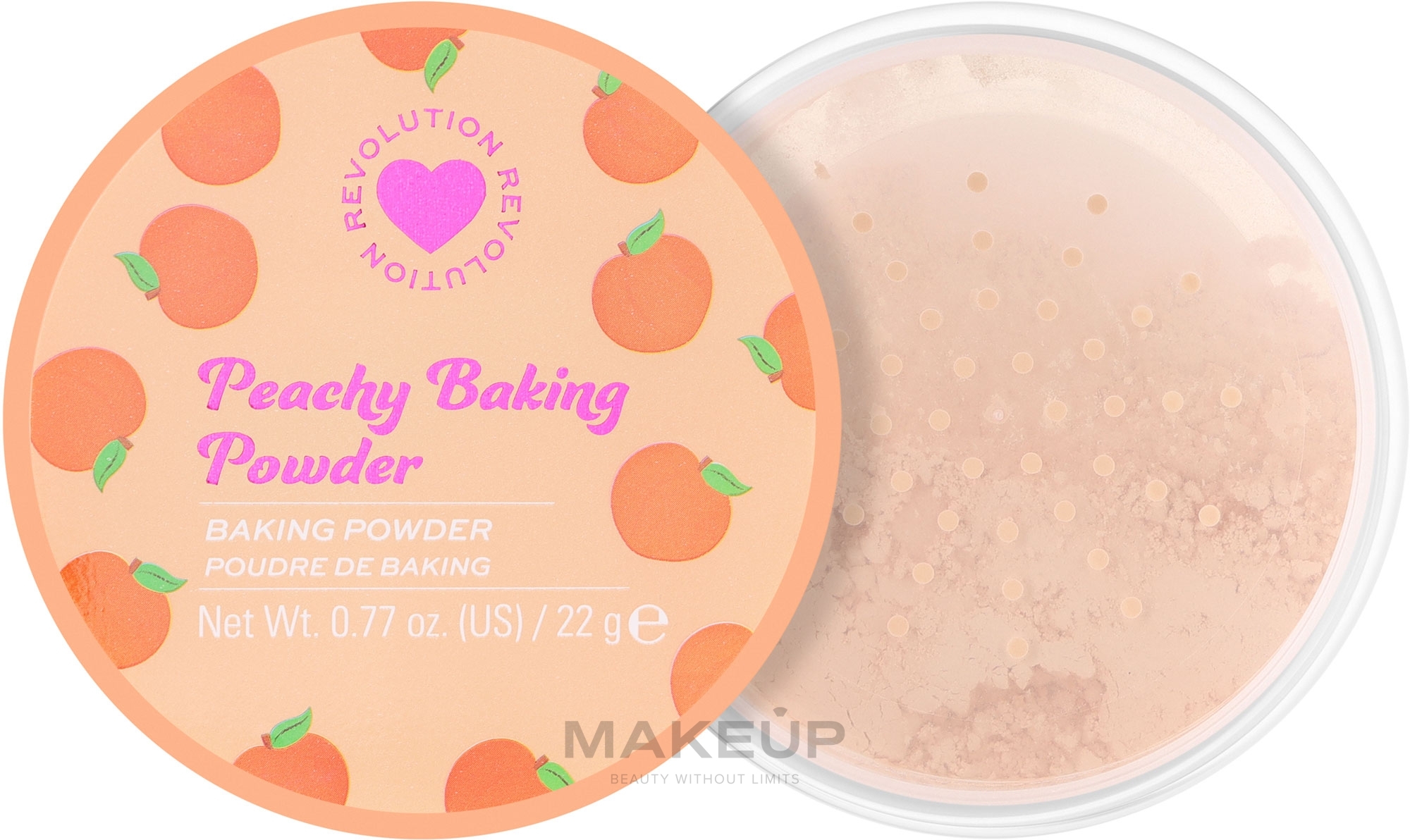 Sypki puder brzoskwiniowy do twarzy - I Heart Revolution Loose Baking Powder Peach — Zdjęcie 22 g