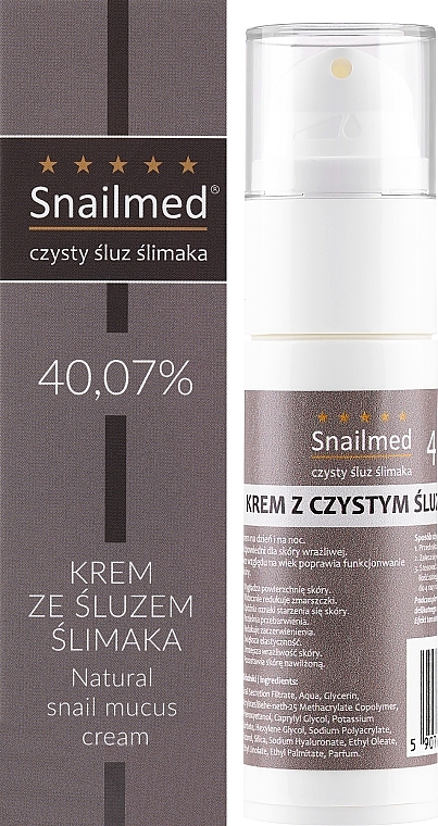 WYPRZEDAŻ Modelujący krem z czystym śluzem ślimaka do twarzy - Snailmed * — Zdjęcie N1