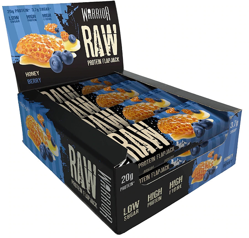 Batonik proteinowy Miód i borówka - Warrior Raw Protein Flapjack Honey Berry — Zdjęcie N2