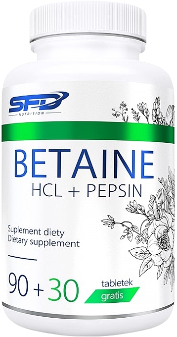 Suplement diety Chlorowodorek Betainy + Pepsyna - SFD Nutrition Betaine HCL + Pepsin — Zdjęcie N1