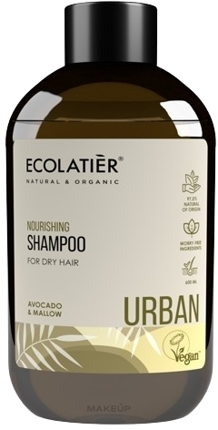 Odżywczy szampon do włosów suchych Awokado i malwa - Ecolatier Urban Nourishing Shampoo — Zdjęcie 600 ml