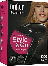 Suszarka do włosów, czarna - Braun Satin Hair 1 HD 130 — Zdjęcie N2
