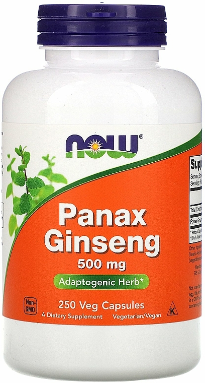 Kapsułki Żeń-szeń, 500 mg - Now Foods Panax Ginseng — Zdjęcie N2