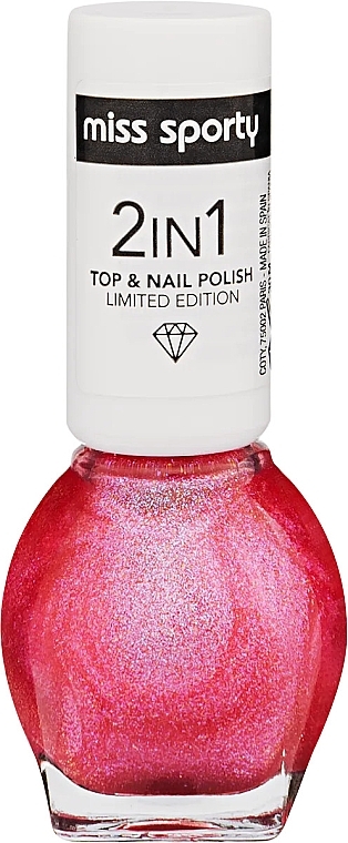 Lakier do paznokci - Miss Sporty 2In1 Top & Nail Polish Limited Edition — Zdjęcie N1