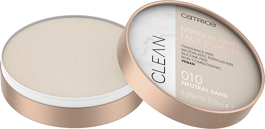 Mineralny matujący puder do twarzy - Catrice Clean ID Mineral Matt Face Powder — Zdjęcie N2