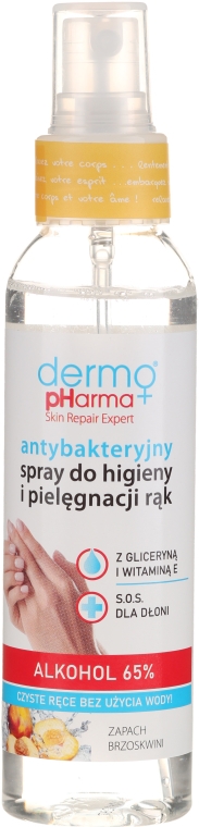 Antybakteryjny spray do higieny i pielęgnacji rąk o zapachu brzoskwini - Dermo Pharma — Zdjęcie N1