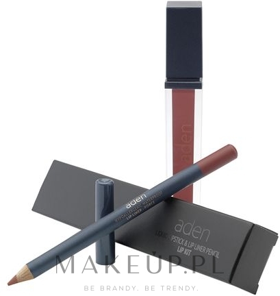 Zestaw do makijażu ust - Aden Cosmetics (lipstick 7 ml + pencil 1,14 g) — Zdjęcie 07 - Nude Elegance