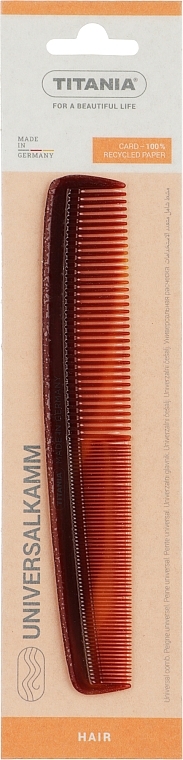 Grzebień kieszonkowy dla mężczyzn, 17,5 cm, brązowy - Titania Havannah — Zdjęcie N1