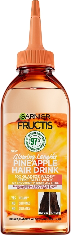 Wygładzająca odżywka do włosów z ananasem - Garnier Fructis Hair Drink Pineapple — Zdjęcie N1