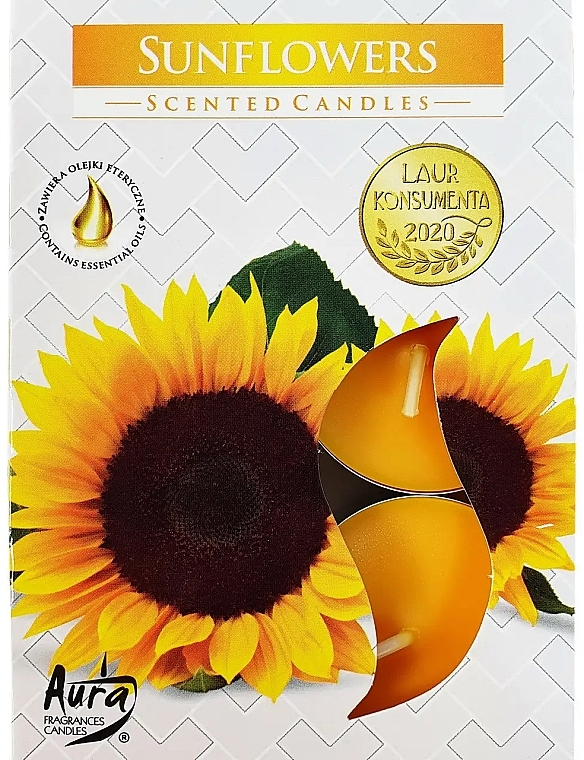 Zestaw podgrzewaczy Słonecznik - Bispol Sunflower Scented Candles — Zdjęcie N1