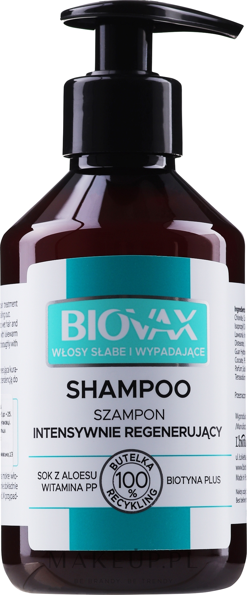 Biovax - Włosy słabe i wypadające regenerujący szampon — Zdjęcie 200 ml
