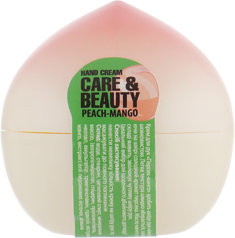 Krem do rąk Brzoskwinia i mango - Care & Beauty Hand Cream — Zdjęcie N1