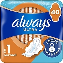 Podpaski higieniczne, rozmiar 1, 40 sztuk - Always Ultra Normal — Zdjęcie N1