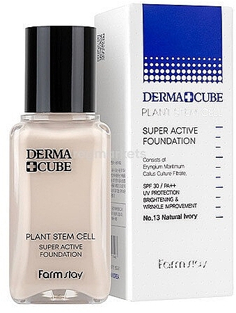 Podkład do twarzy z komórkami macierzystymi - FarmStay Derma Cube Plant Stem Cell Super Active Foundation — Zdjęcie N1