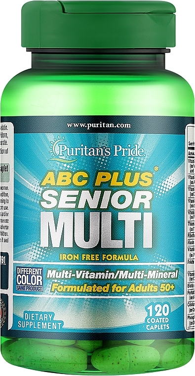 Multiwitaminy i minerały 50+ - Puritan's Pride ABC PLUS Senior Multivitamin — Zdjęcie N3