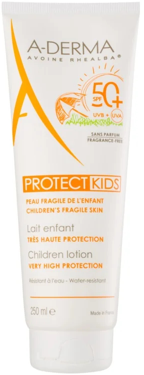 Przeciwsłoneczne mleczko dla dzieci - A-Derma Protect Kids Children Lotion Very High Protection SPF 50+ — Zdjęcie N1