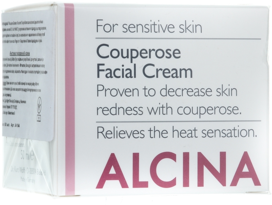 Krem do twarzy przeciw trądzikowi różowatemu - Alcina Couperose Facial Cream — Zdjęcie N1