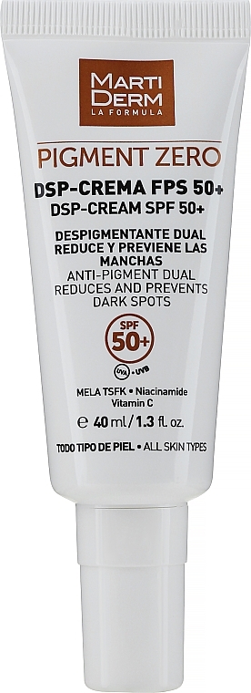Depigmentujący krem ​​do twarzy - MartiDerm Pigment Zero DSP-Cream SPF 50+ — Zdjęcie N1