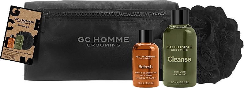 Zestaw - Grace Cole GC Homme Grooming On The Go (sh/gel/150ml + h/wash/50ml + sponge/1pc + bag/1pc) — Zdjęcie N1