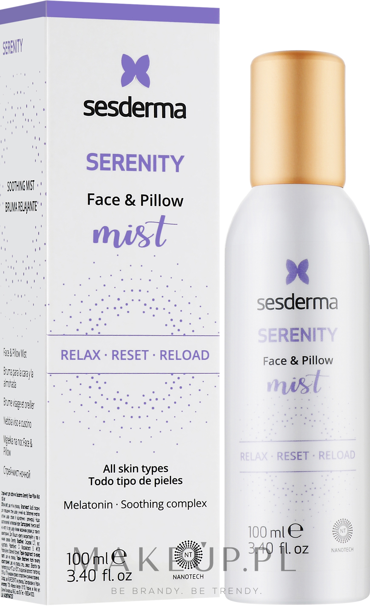 Mgiełka do twarzy i pościeli - SesDerma Laboratories Serenity Face Pillow Mist — Zdjęcie 100 ml