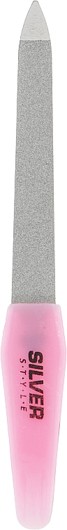 Pilnik szafirowy do paznokci, 11,7 cm, różowy - Silver Style — Zdjęcie N1