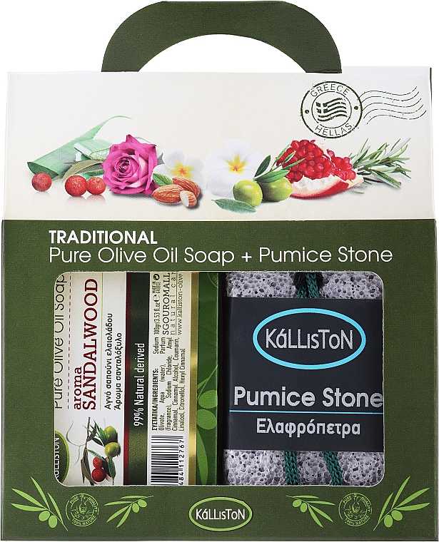 Zestaw, mydło o zapachu drzewa sandałowego - Kalliston Gift Box (soap/100g + stone/1pcs) — Zdjęcie N1